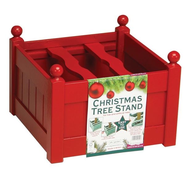 AFK Large Painted Christmas Tree Planter - Red