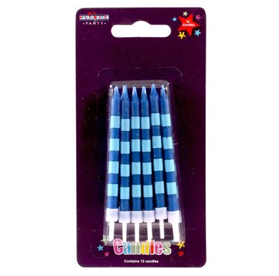 Blue stripey candles