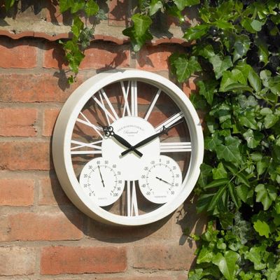 Kingfisher White Rosewood Clock & Barometer 38cm