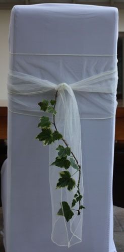 Ivory Chair Sash with Ivy