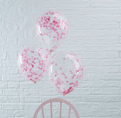 Pink Confetti Filled Balloons