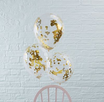 Gold Coneftti Filled Balloons