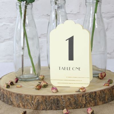 Ivory Glitter Table Number