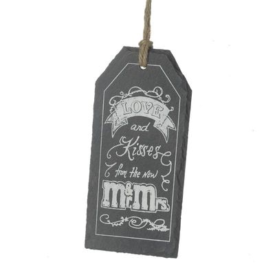 Hanging Slate Mr and Mrs Tag