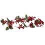 1.4m Red Berry Garland with Leaves