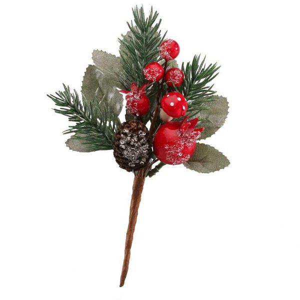 14cm Red Frosted Fruit Pick
