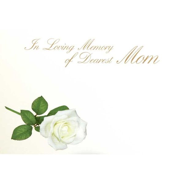 In Loving Memory Dearest Mom - Large Sympathy Card (x25)