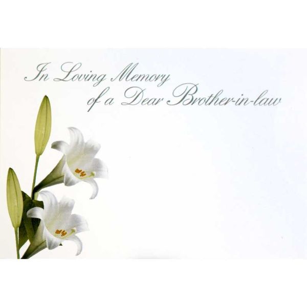 n Loving Memory Dear Brother-In-Law - Large Sympathy Cards (x25)