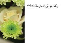With Deepest Sympathy - Rose/Crysanth Sympathy Cards (x50)