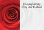 In Loving Memory Dear Husband - Red Rose Sympathy Cards (x50)