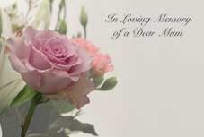 In Loving Memory Dear Mum - Pink Rose Sympathy Cards (x50)