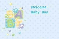 Welcome Baby Boy Greeting Cards (x50)