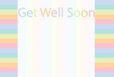 Get Well Soon - Multi Coloured Pastel Stripes Greeting Cards (x50)