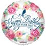 Floral Happy Birthday Balloon