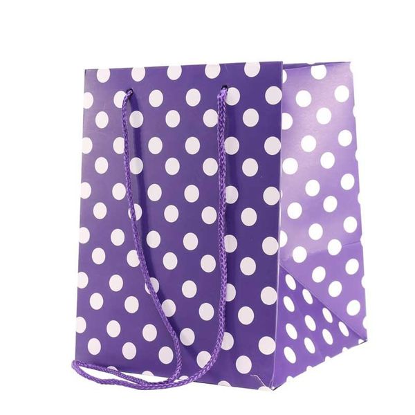 Purple Polka Dot Hand Tie Bag