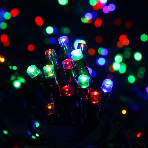 200 Multi Coloured Static LED Christmas Lights