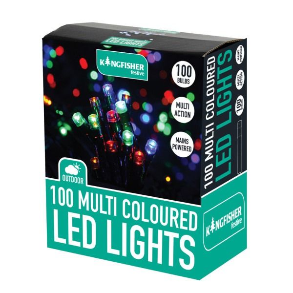 100 Multi Coloured Multi Action LED Christmas Lights