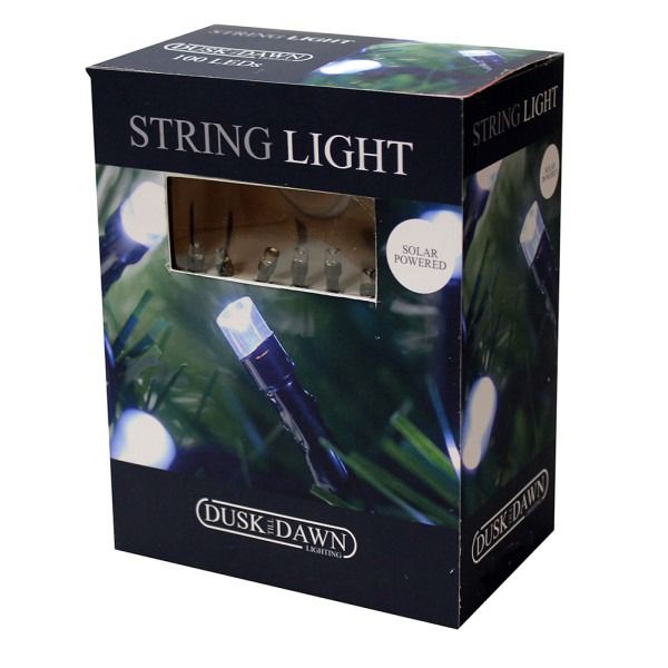 200 White LED Solar String Lights