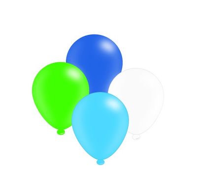 Mixed Blue Latex Balloons