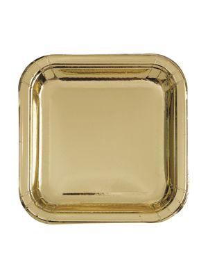Metallic Gold Square Dessert Plate (8pk)