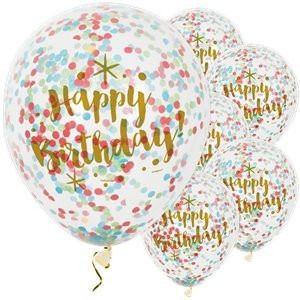 Glitz Gold Happy Birthday Confetti Balloon