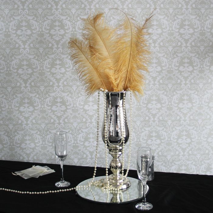 Gold ostrich outlet feathers