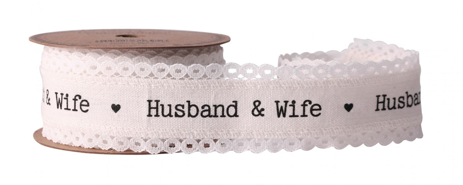 40mm Husband & Wife Linen Ribbon