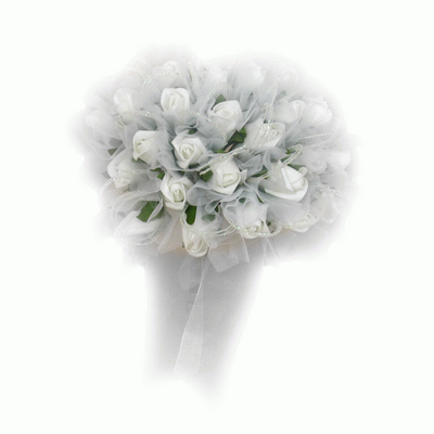 Large Colourfast Sparkle Posy Bouquet in White