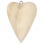 Large Solid wood hanging heart 11.5x8.5cm