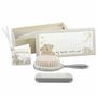 Button Corner Silverplated Brush & Comb Set