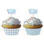 Its a boy cupcake cases with picks - pk12