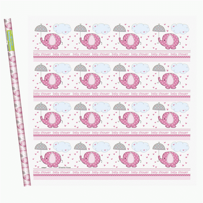 Umbrellaphants Pink gift wrap 76 x 152cm