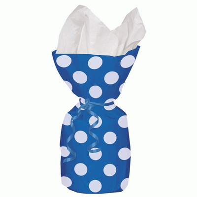 Royal Blue Polka Dot Cello Bag - pk 20