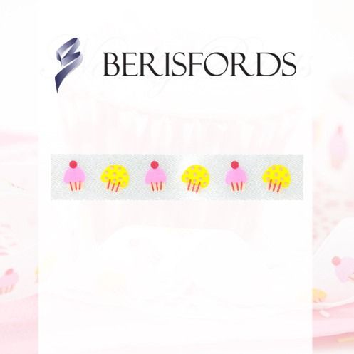 Cupcakes patterned ribbon 15mm x 20m by Berisfords