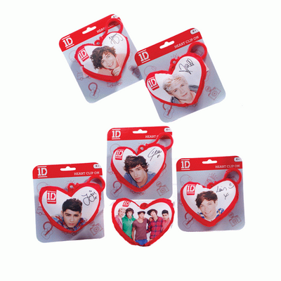 One Direction plush heart bag clip