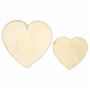 Wooden veneer hearts with, waved edges - 12pc