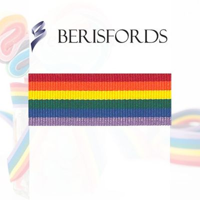 Rainbow design ribbon 35mm x 20m by Berisfords
