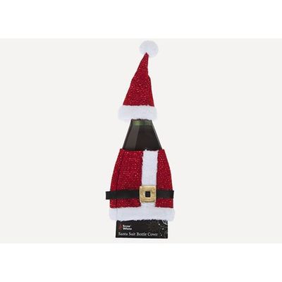 Santa Suit Look Xmas Bottle Cover On Card
