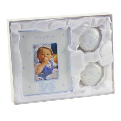 Juliana Gift set - 2x3 Frame/1st Tooth/1st Curl Boxes - Blue