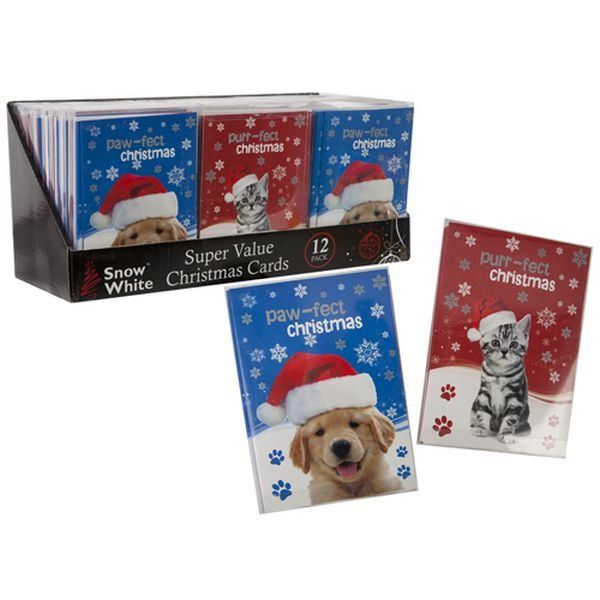 2asstd 12pc Xmas Cards Gift Pack In Pvc Box In Pdq