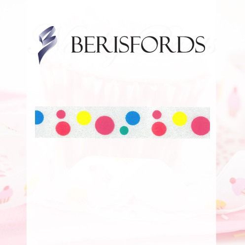 Multicolour dotty ribbon 15mm x 20m by Berisfords