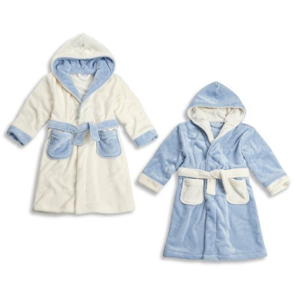 Infant Boys Hooded Dressing Gown Contrast Nightwear By Baby Town Angel Wholesale