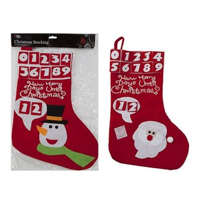 Days Til Xmas Stocking In Opp Bag With Header Card - 2 Assorted
