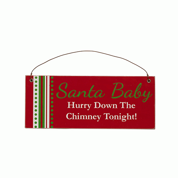 Large Christmas Wall Plaque - Santa Baby