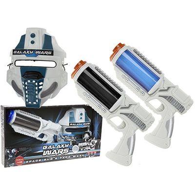 Galaxy Wars Set With Space Gun + Face Mask In Open Touch Box
