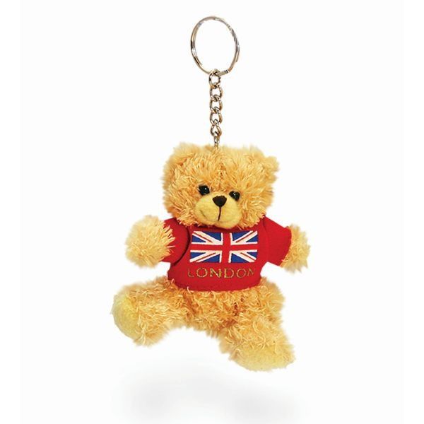 7cm Teddy Cares London T-shirt Red Soft Plush By Keel Toys - Souvenir