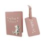 Button Corner Pu My First Passport & Luggage Tag - Pink