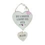 Love Story Hanging Double Hearts - Mr & Mrs