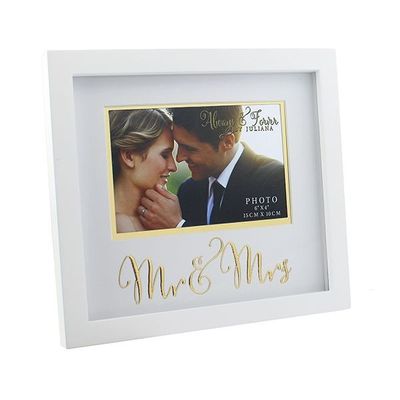 Always & Forever Mdf Frame With Gold Words Mr & Mrs 6x4inch