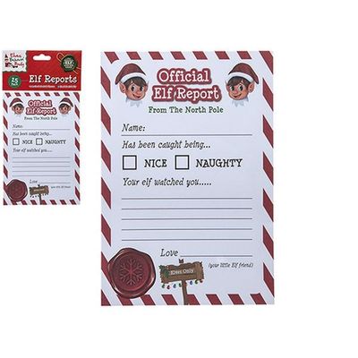 Elf Report Cards In Polybag With Header Card - 25 A5 Cards